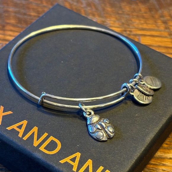Alex & Ani Silver Ladybug Charm Bracelet - Picture 1 of 5